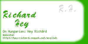 richard hey business card