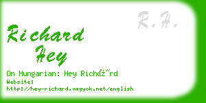 richard hey business card